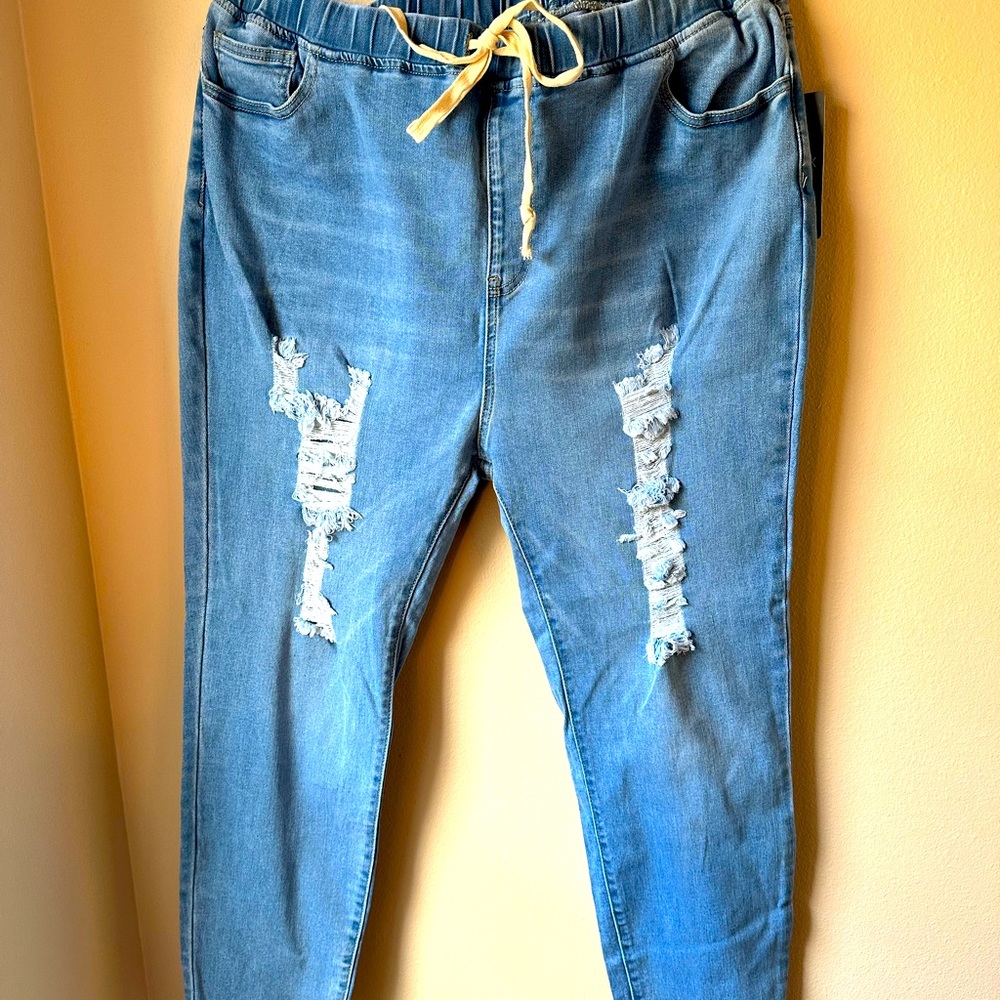 American Bazi Distressed Denim Jogger